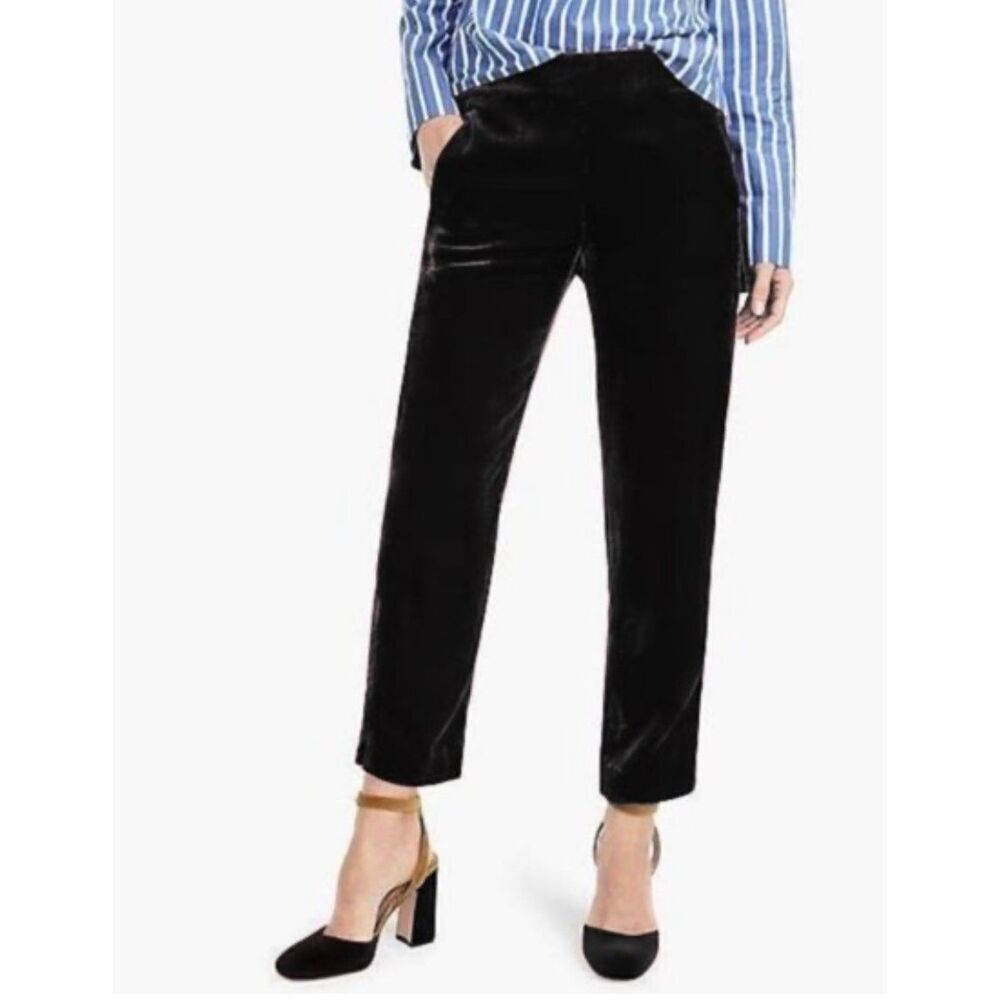 J.Crew black velvet easy pull on pant size 6